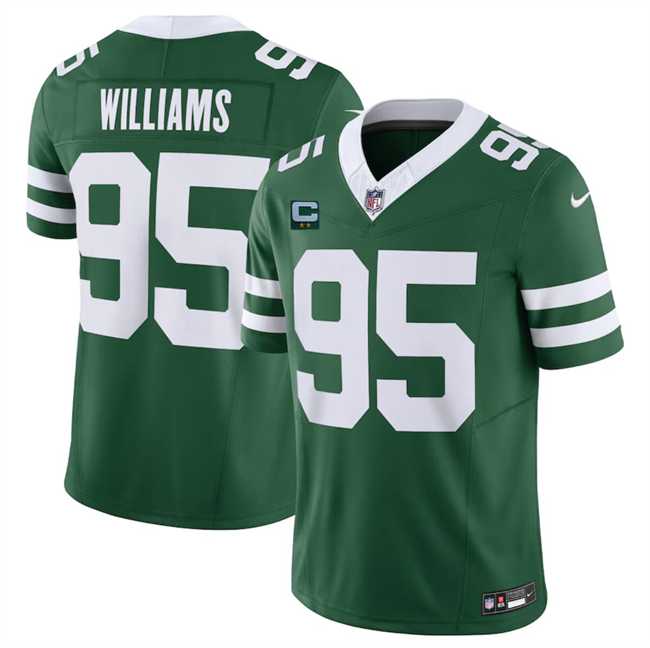 Men & Women & Youth New York Jets #95 Quinnen Williams Green 2024 F.U.S.E. With 2-Star C Patch Vapor Limited Stitched Jersey